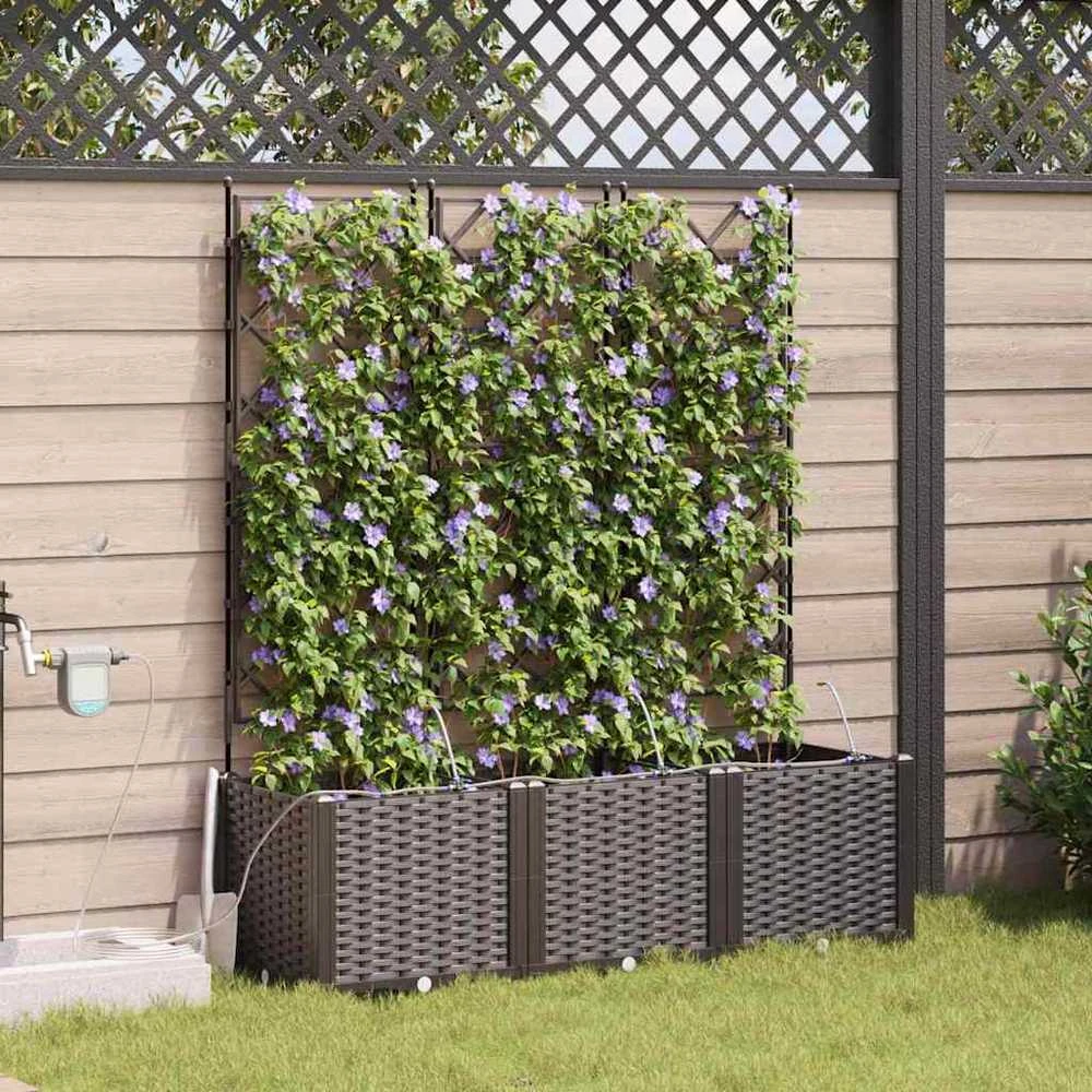 Sodo vazonas 3 vnt. Ruda 120 x 40 x 142 cm PP
