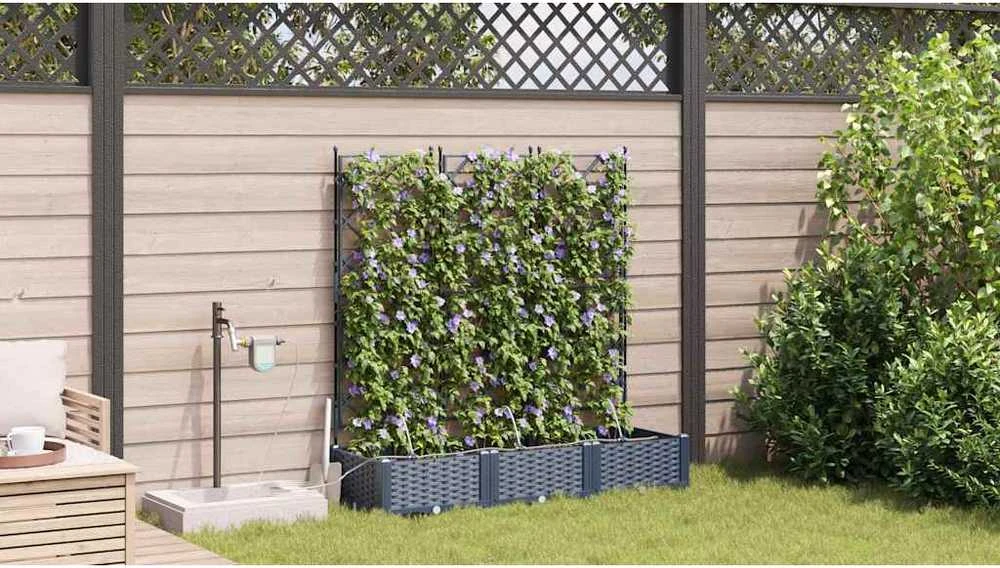 Sodo vazonas 3 vnt. Pilka 120 x 40 x 126 cm PP