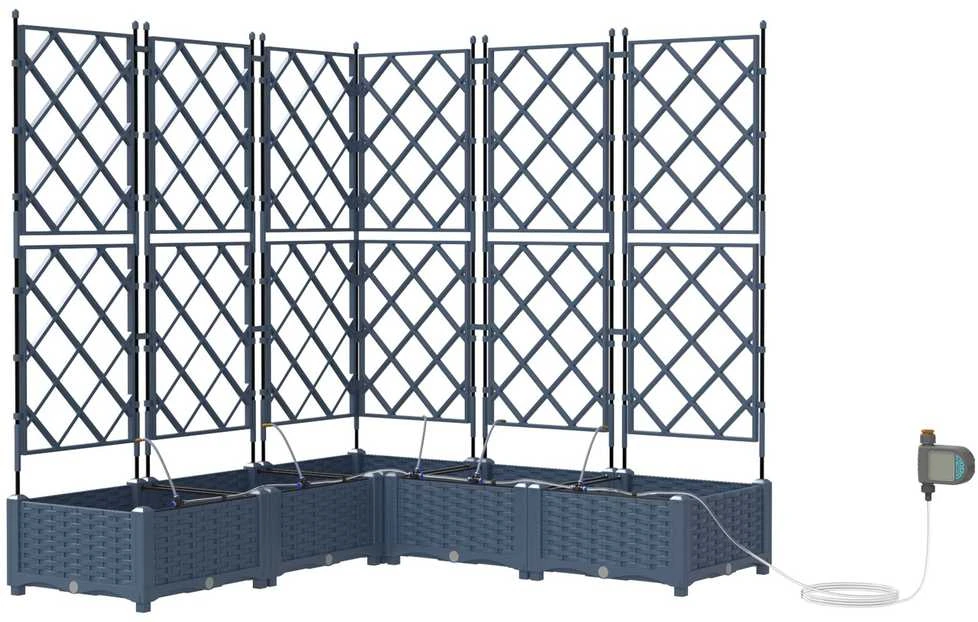 Sodo vazonas 5 vnt. Pilka 120 x 120 x 126 cm PP