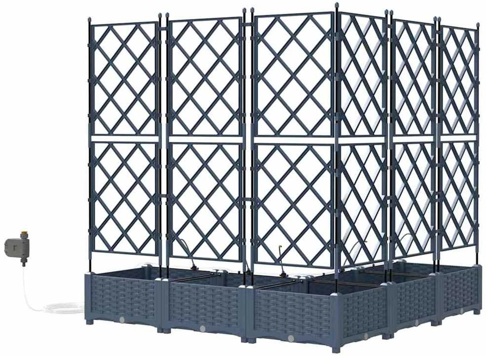 Sodo vazonas 5 vnt. Pilka 120 x 120 x 126 cm PP