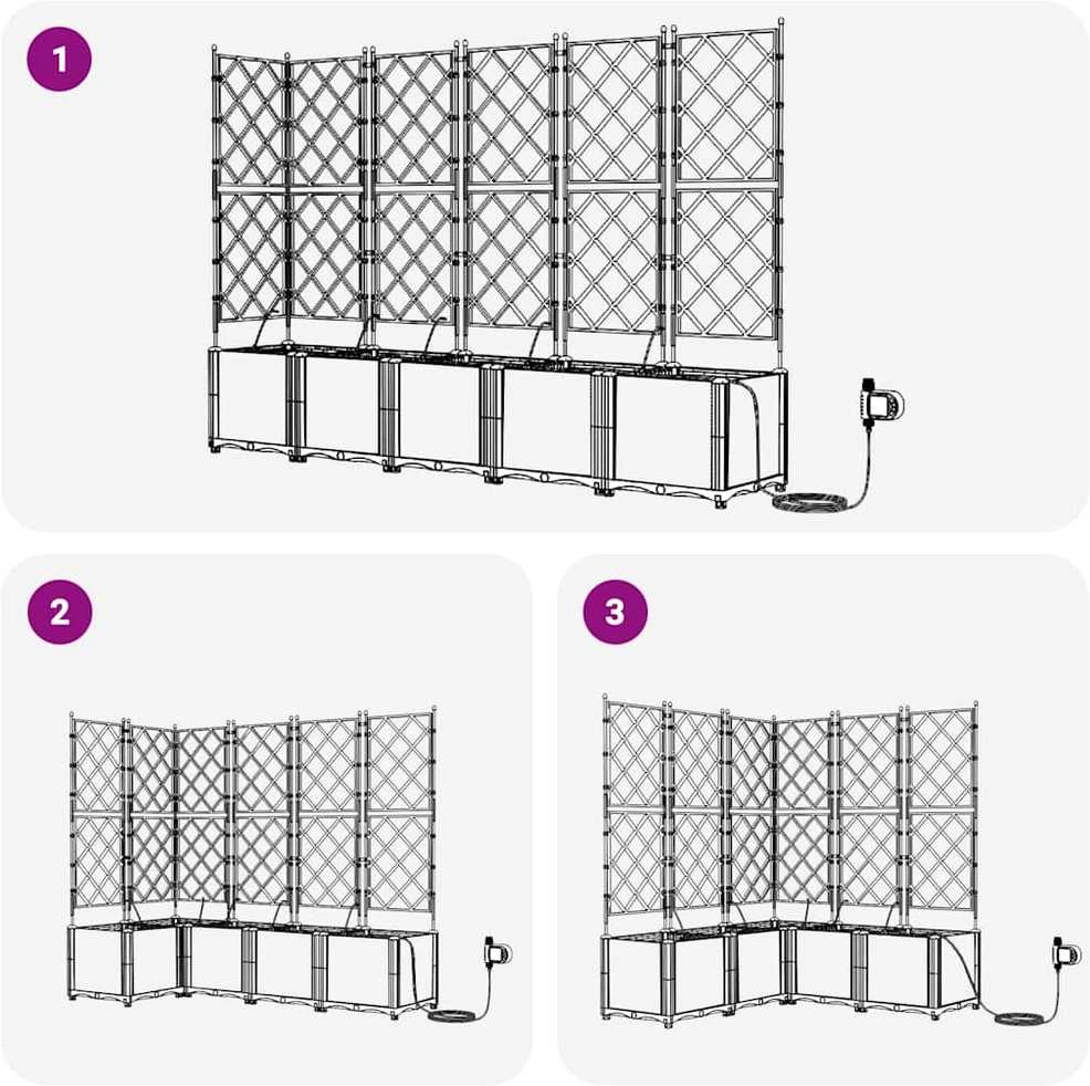 Sodo vazonas 5 vnt. Ruda 120 x 120 x 142 cm PP