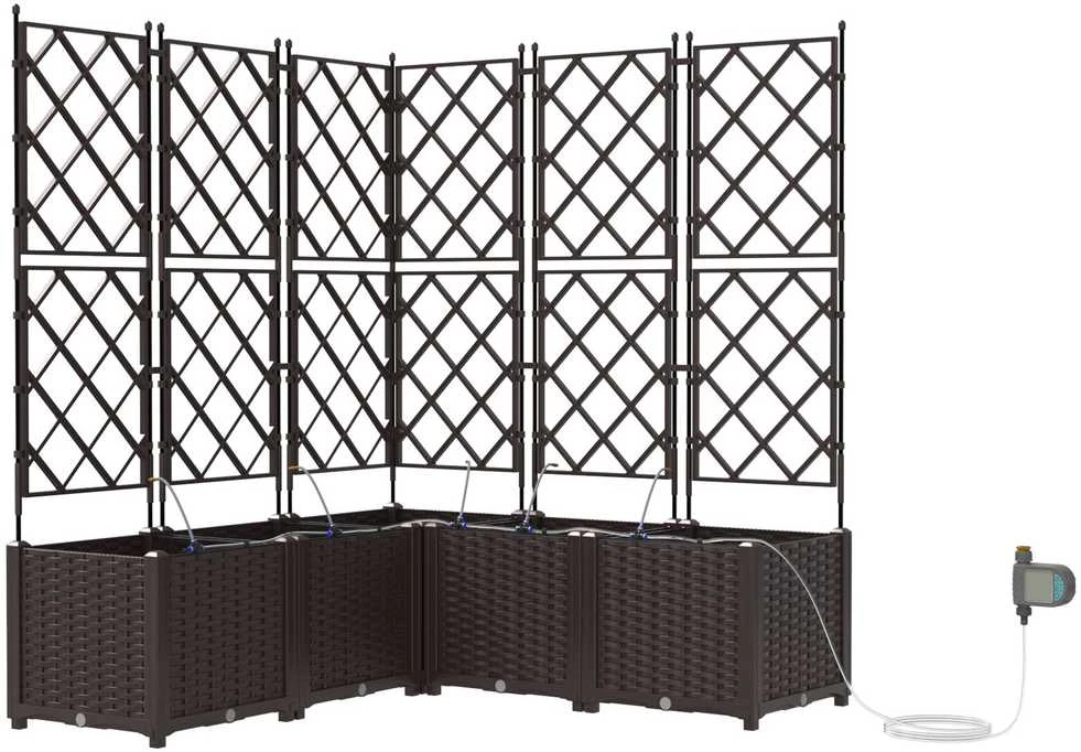 Sodo vazonas 5 vnt. Ruda 120 x 120 x 142 cm PP