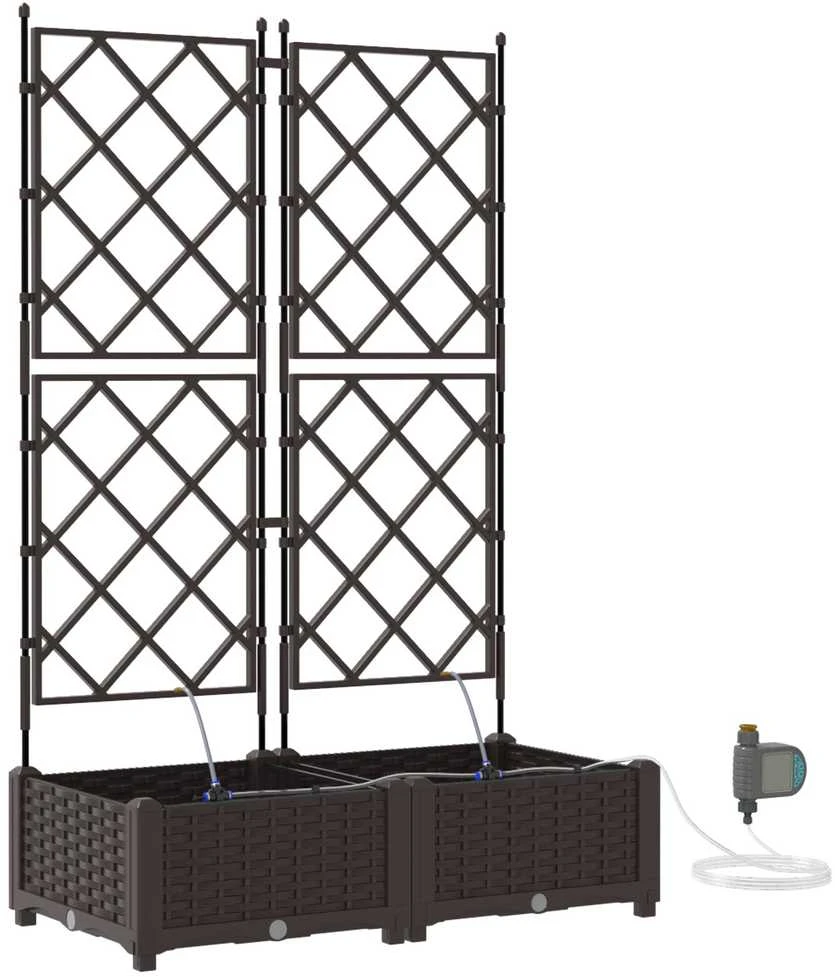 Sodo vazonas 2 vnt. Ruda 80 x 40 x 126 cm PP