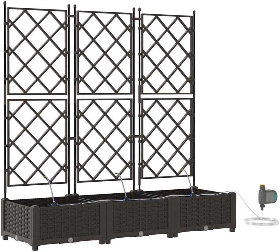 Sodo vazonas 3 vnt. Ruda 120 x 40 x 126 cm PP