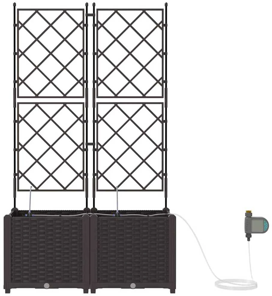 Sodo vazonas 2 vnt. Ruda 80 x 40 x 142 cm PP