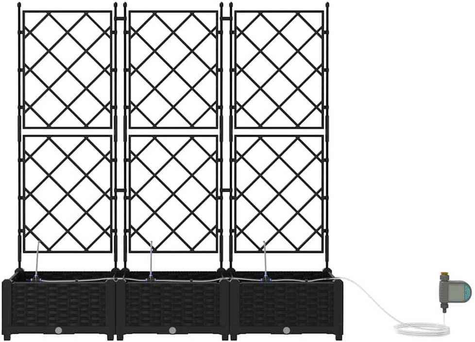 Sodo vazonas 3 vnt. Juoda 120 x 40 x 126 cm PP