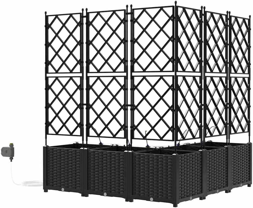 Sodo vazonas 5 vnt. Juoda 120 x 120 x 142 cm PP