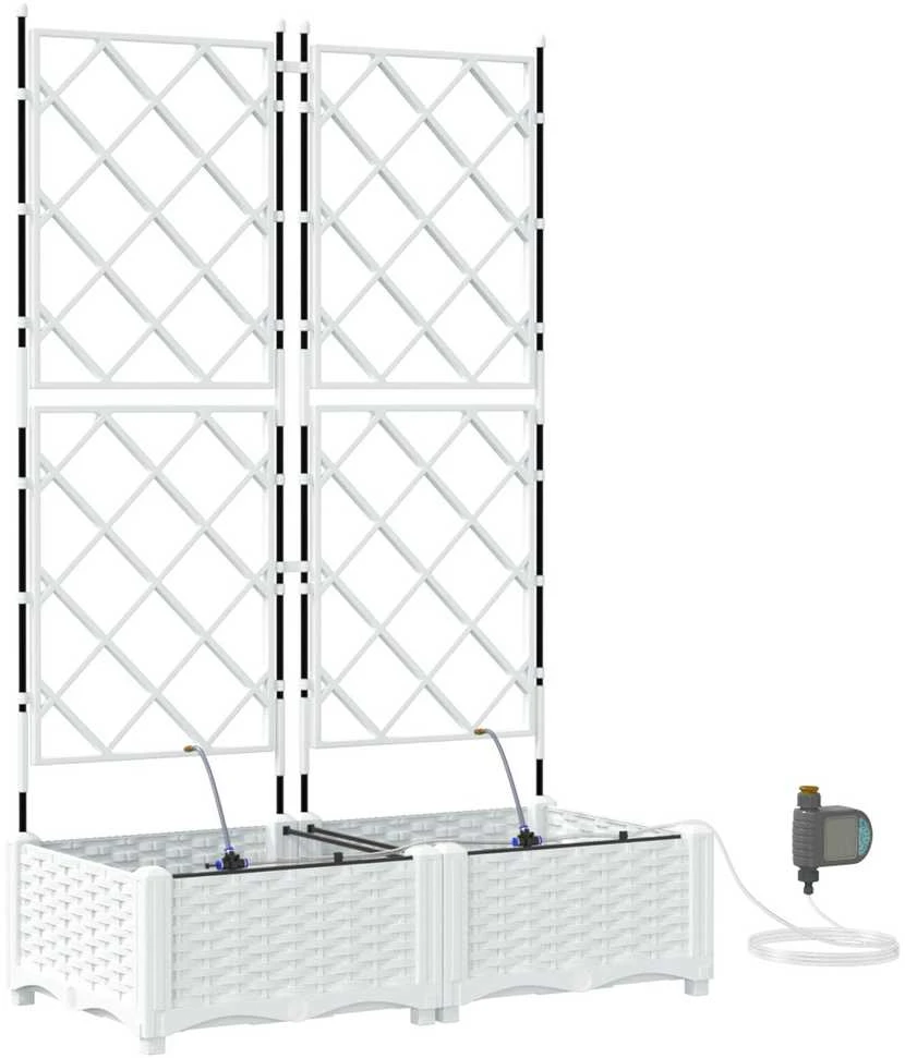 Sodo vazonas 2 vnt. Balta 80 x 40 x 126 cm PP