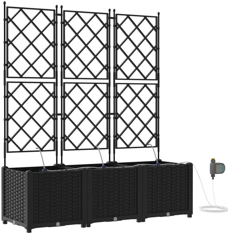 Sodo vazonas 3 vnt. Juoda 120 x 40 x 142 cm PP