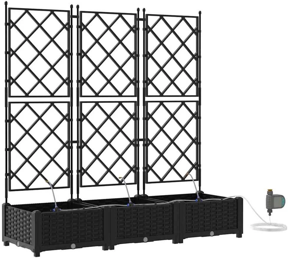 Sodo vazonas 3 vnt. Juoda 120 x 40 x 126 cm PP