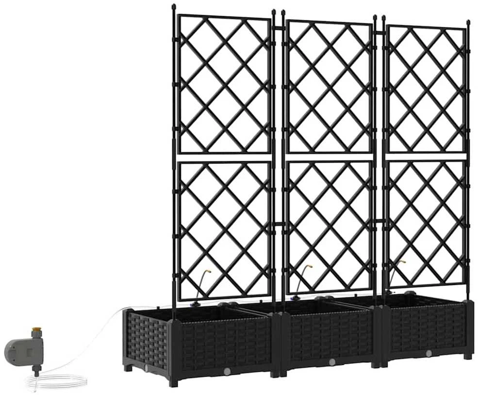 Sodo vazonas 3 vnt. Juoda 120 x 40 x 126 cm PP