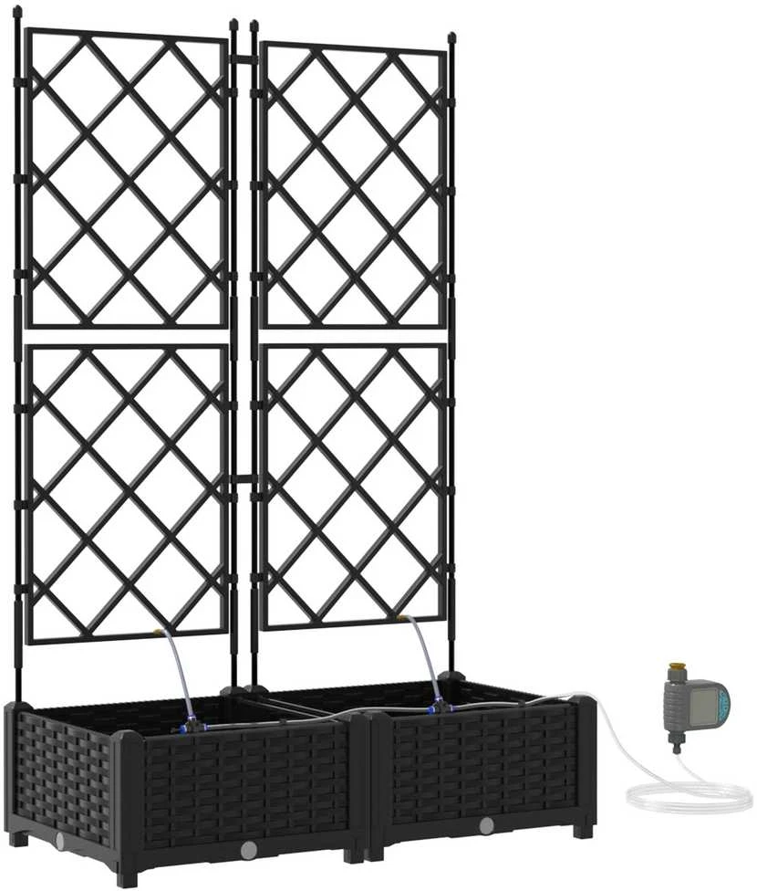 Sodo vazonas 2 vnt. Juoda 80 x 40 x 126 cm PP
