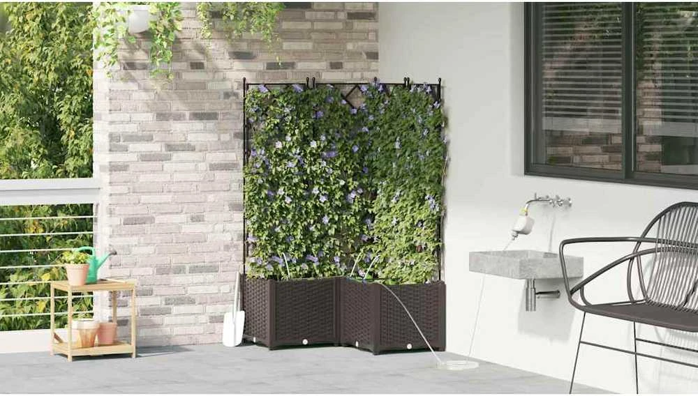 Sodo vazonas 3 vnt. Ruda 80 x 80 x 142 cm PP