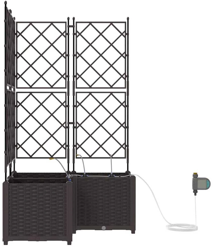 Sodo vazonas 3 vnt. Ruda 80 x 80 x 142 cm PP