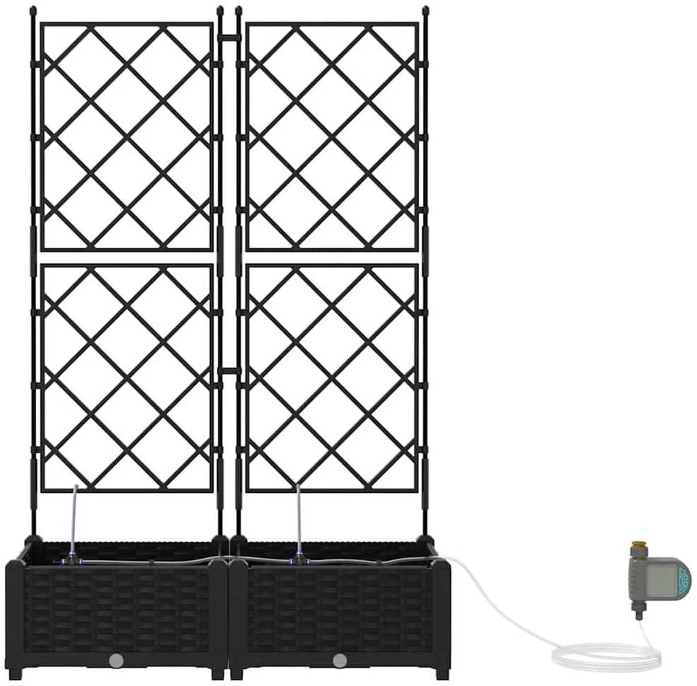 Sodo vazonas 2 vnt. Juoda 80 x 40 x 126 cm PP
