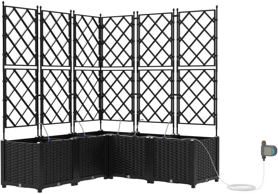 Sodo vazonas 5 vnt. Juoda 120 x 120 x 142 cm PP