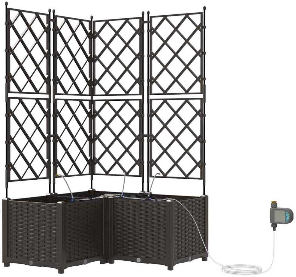 Sodo vazonas 3 vnt. Ruda 80 x 80 x 142 cm PP