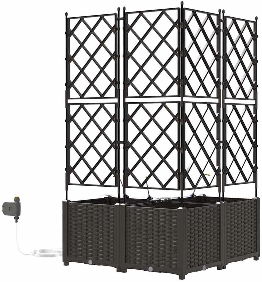 Sodo vazonas 3 vnt. Ruda 80 x 80 x 142 cm PP