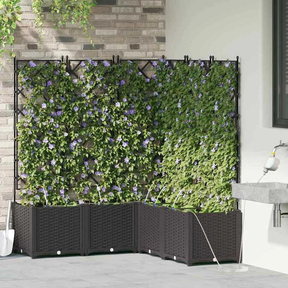 Sodo vazonas 5 vnt. Juoda 120 x 120 x 142 cm PP