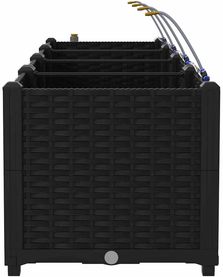 Sodo vazonas 3 vnt. Juoda 120 x 40 x 37,5 cm PP