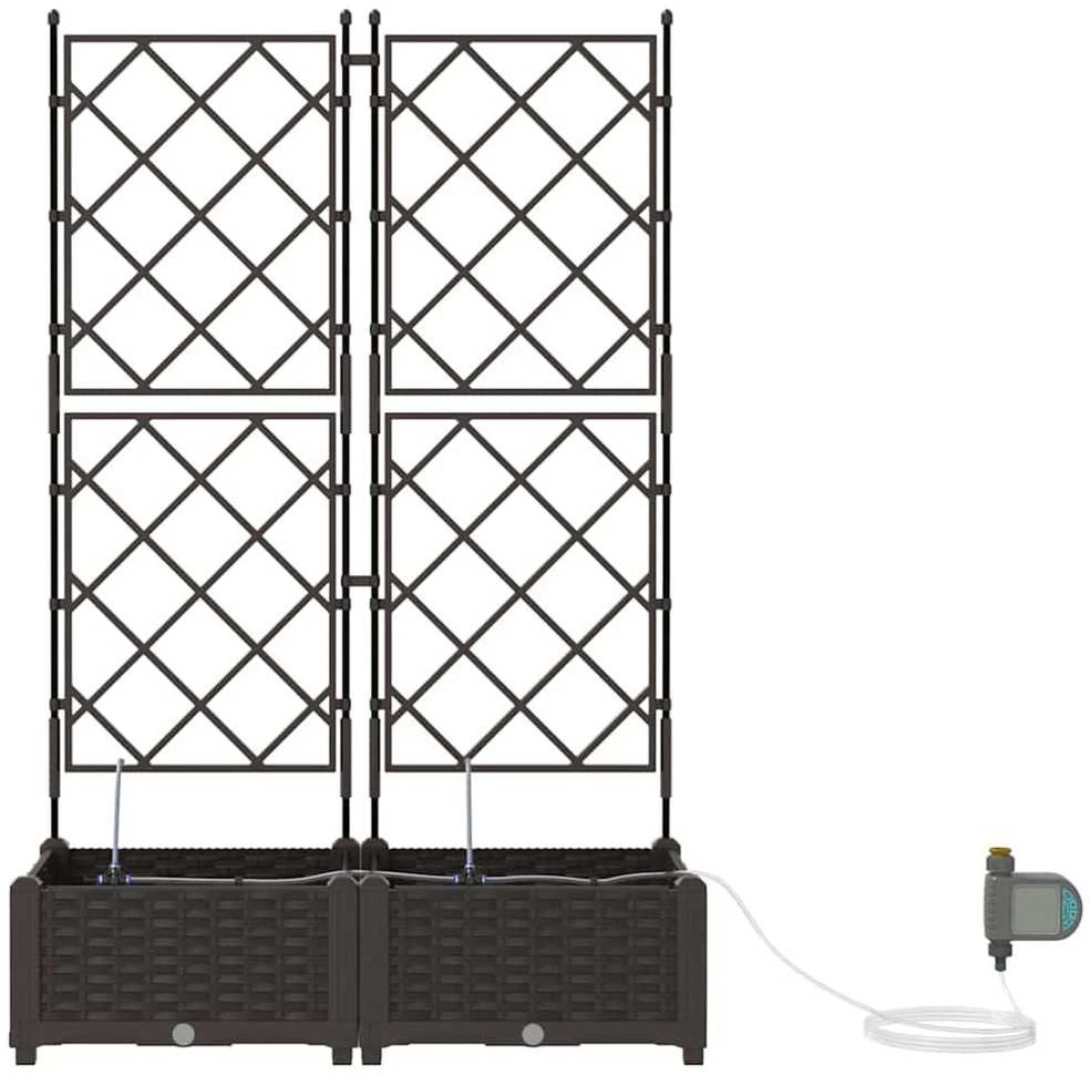 Sodo vazonas 2 vnt. Ruda 80 x 40 x 126 cm PP