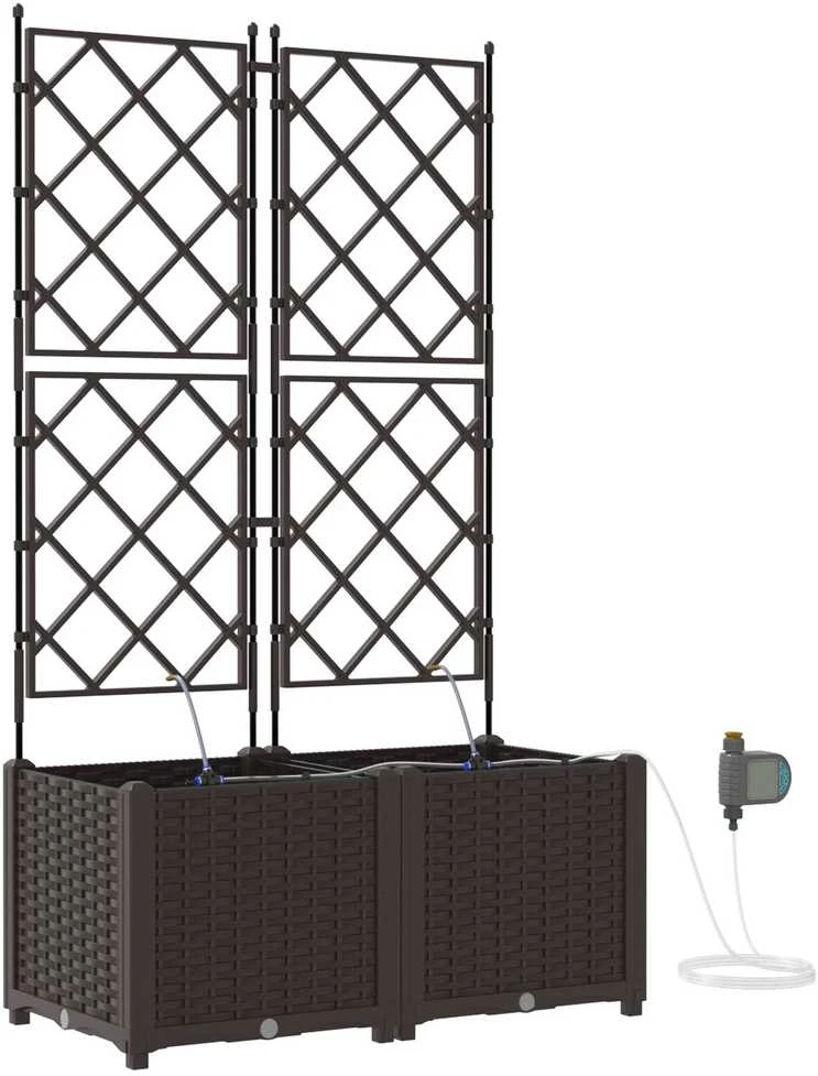 Sodo vazonas 2 vnt. Ruda 80 x 40 x 142 cm PP