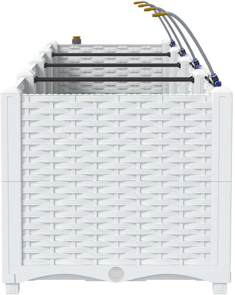 Sodo vazonas 3 vnt. Balta 120 x 40 x 37,5 cm PP