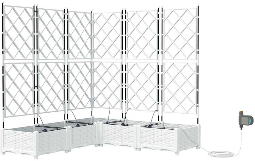 Sodo vazonas 5 vnt. Balta 120 x 120 x 126 cm PP