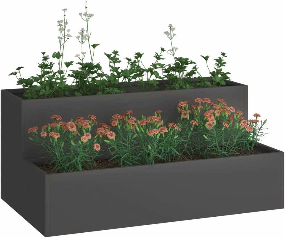 Sodo vazonas Juoda 100 x 60 x 45 cm Šaltai valcuotas plienas
