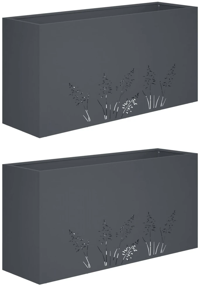 Sodo vazonas 2 vnt. Antracito 100 x 30 x 49 cm