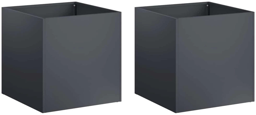 Sodo vazonas 2 vnt. Antracito 25 x 25 x 25 cm