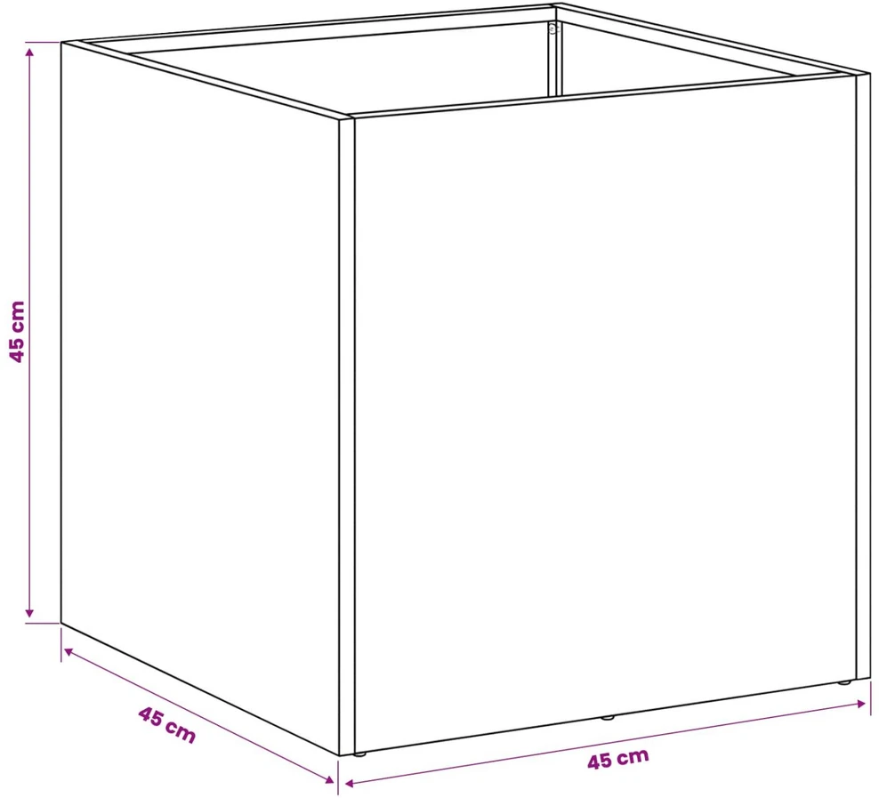 Sodo vazonas 2 vnt. Antracito 45 x 45 x 45 cm