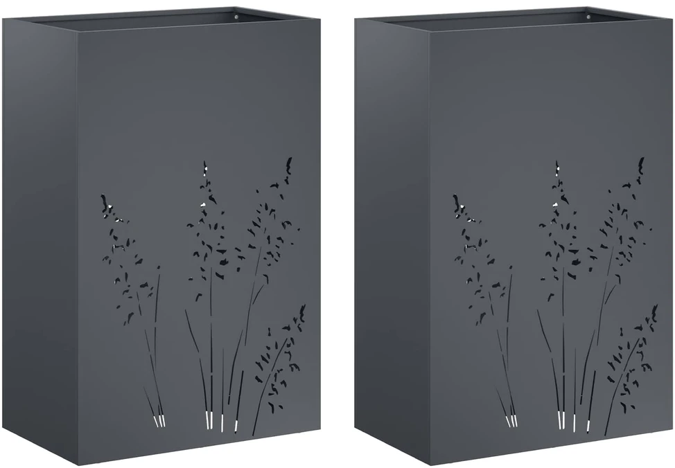 Sodo vazonas 2 vnt. Antracito 50 x 30 x 75 cm