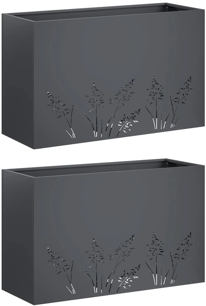 Sodo vazonas 2 vnt. Antracito 80 x 20 x 49 cm