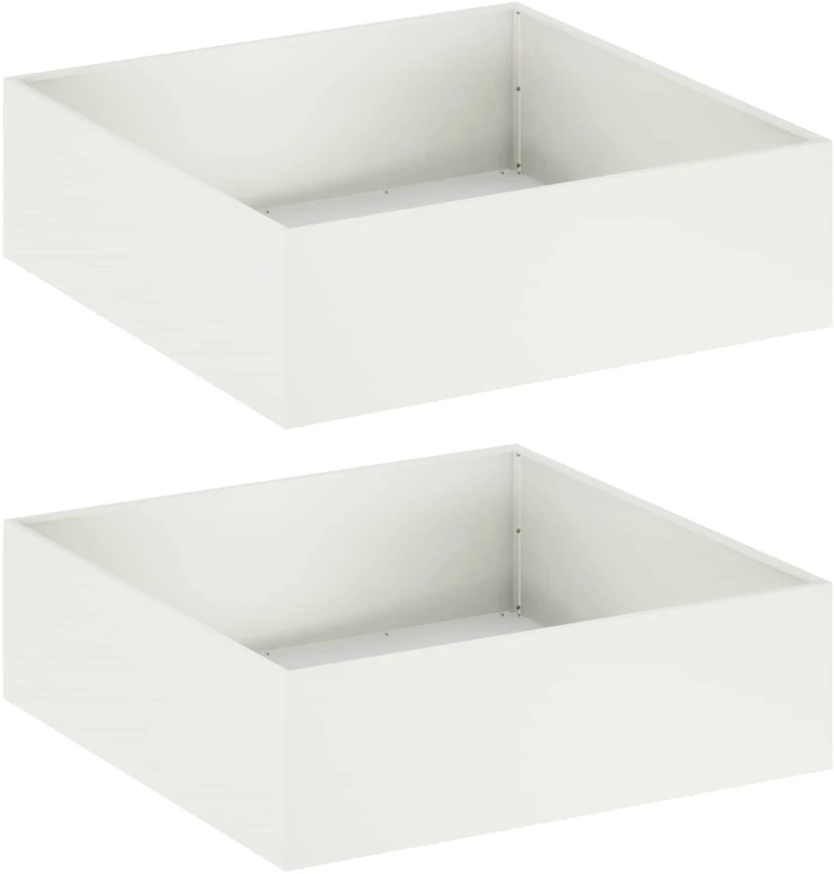 Sodo vazonas 2 vnt. Balta 100 x 100 x 30 cm