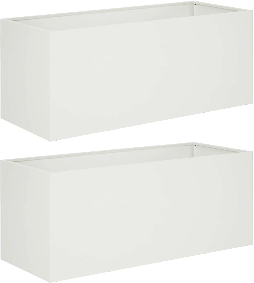 Sodo vazonas 2 vnt. Balta 100 x 40 x 40 cm