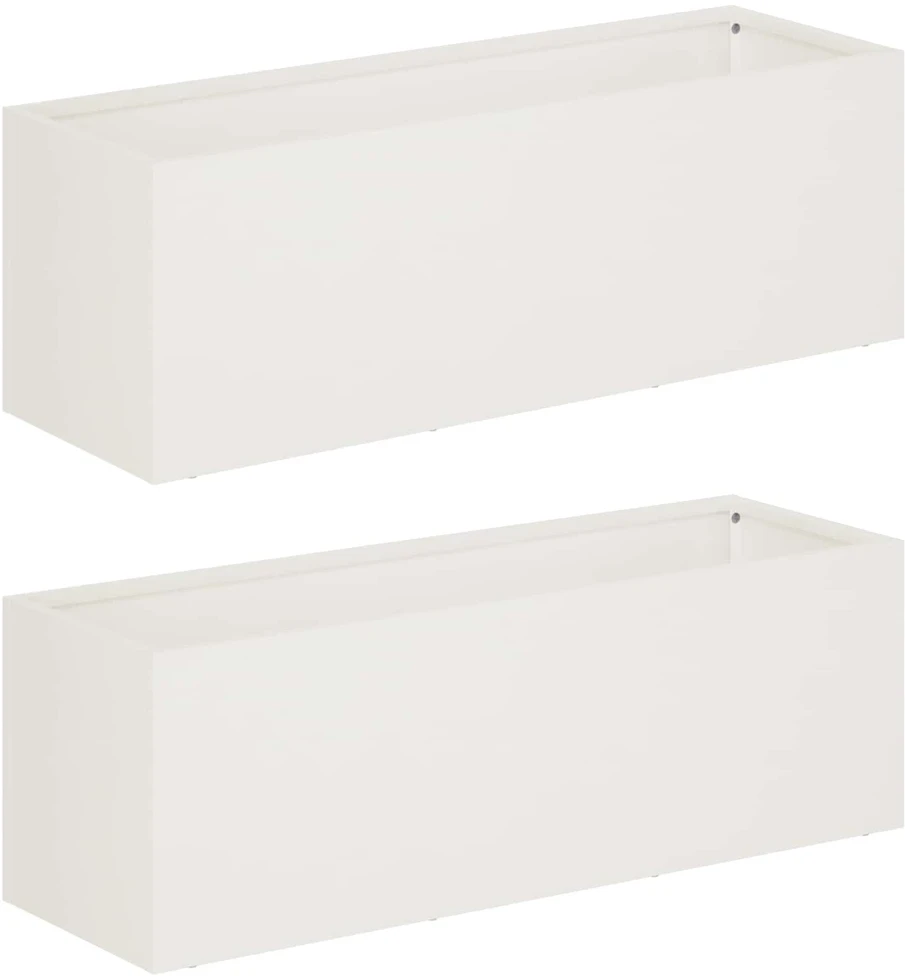 Sodo vazonas 2 vnt. Balta 40 x 20 x 20 cm