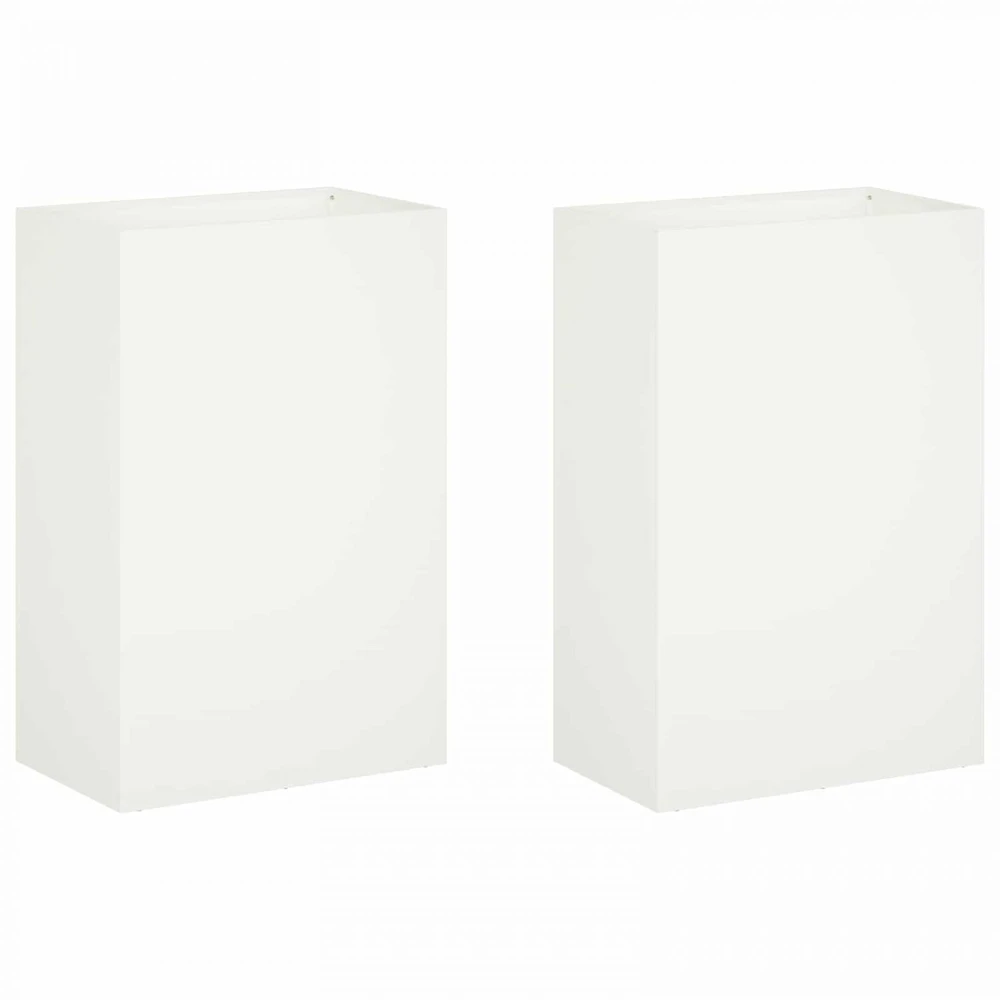 Sodo vazonas 2 vnt. Balta 40 x 30 x 75 cm
