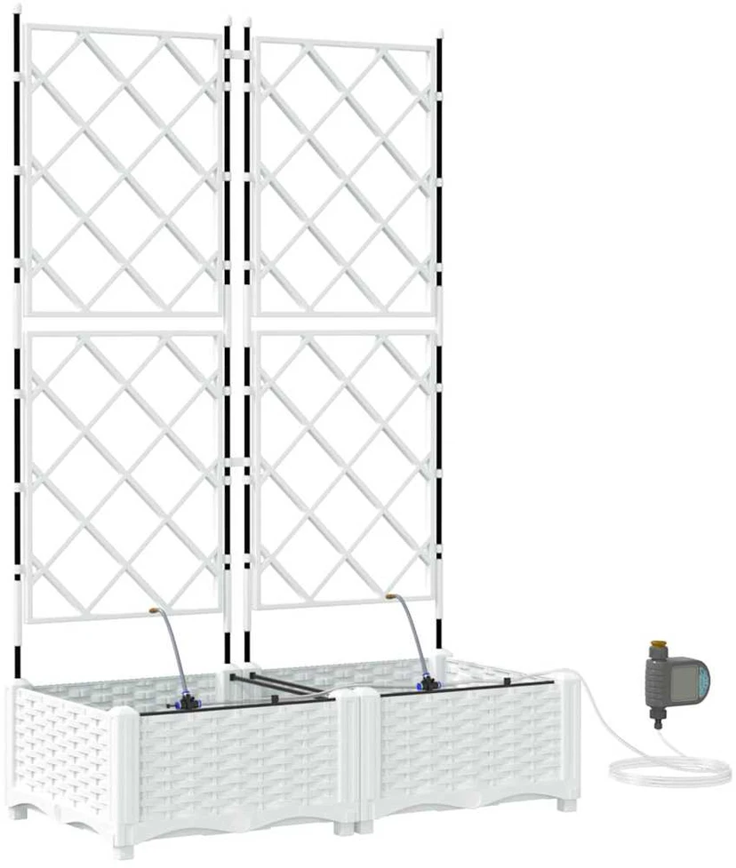 Sodo vazonas 2 vnt. Balta 80 x 40 x 126 cm PP