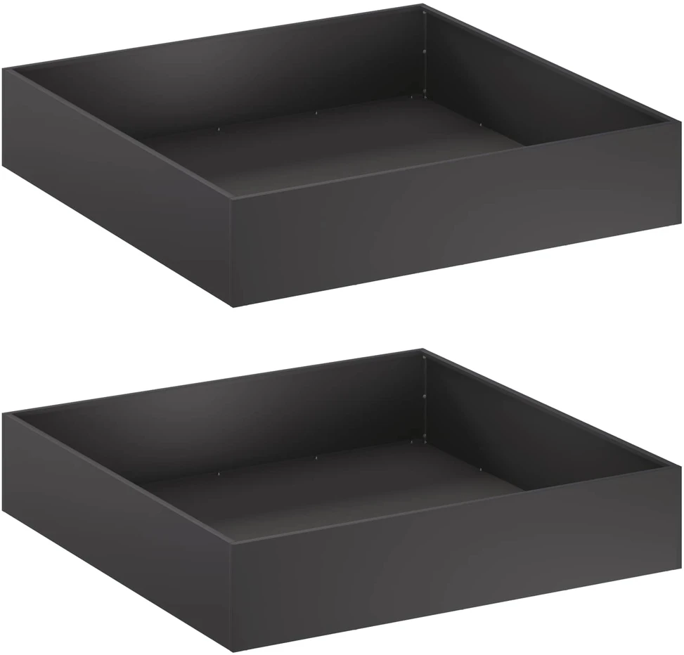 Sodo vazonas 2 vnt. Juoda 100 x 100 x 20 cm