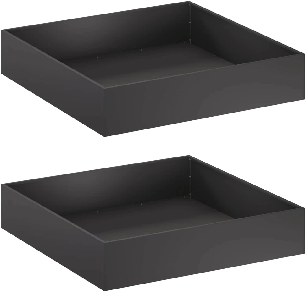 Sodo vazonas 2 vnt. Juoda 100 x 100 x 20 cm
