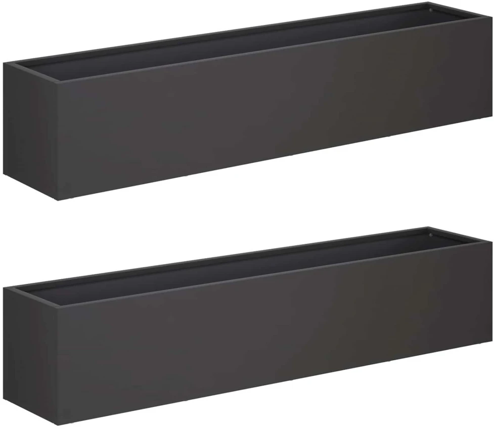 Sodo vazonas 2 vnt. Juoda 100 x 20 x 20 cm