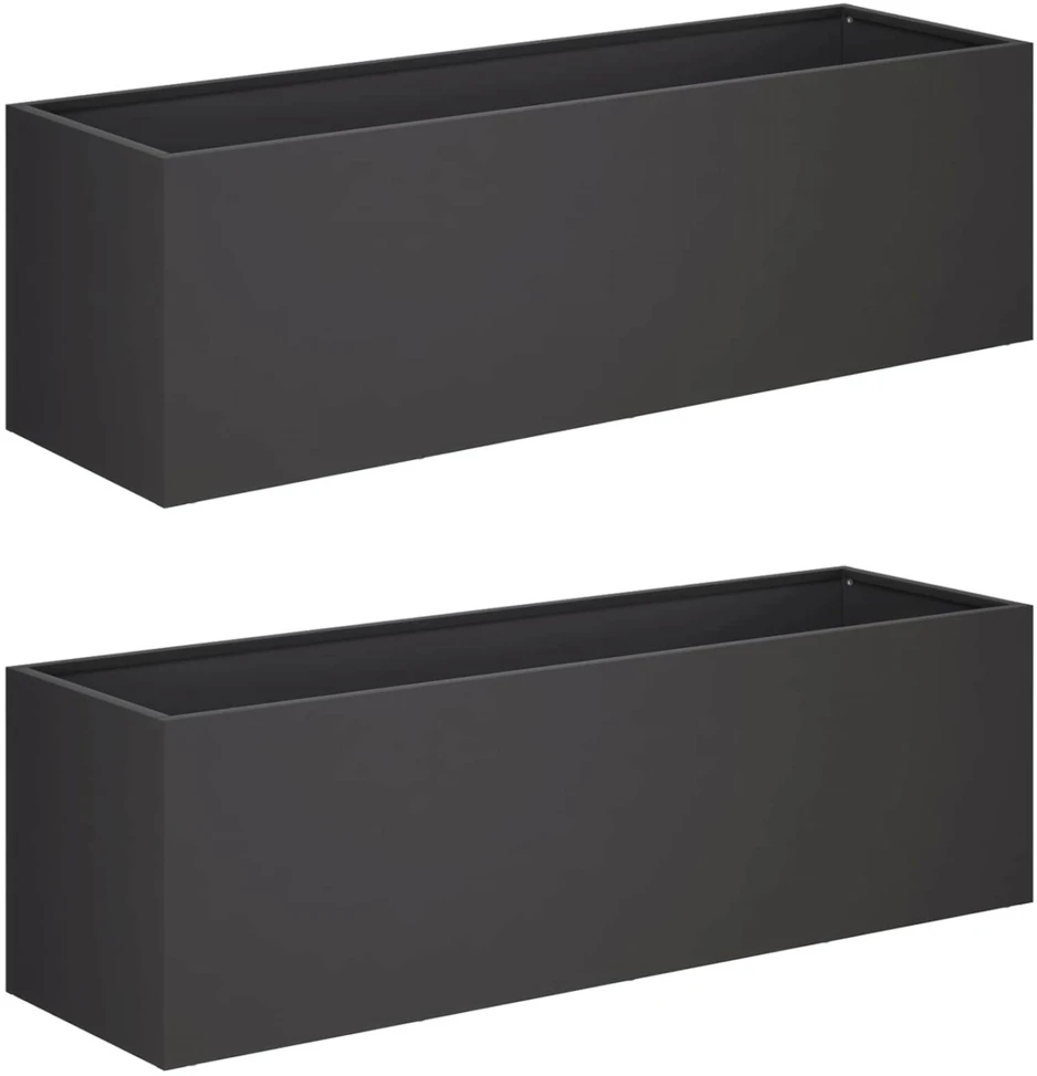 Sodo vazonas 2 vnt. Juoda 100 x 30 x 30 cm