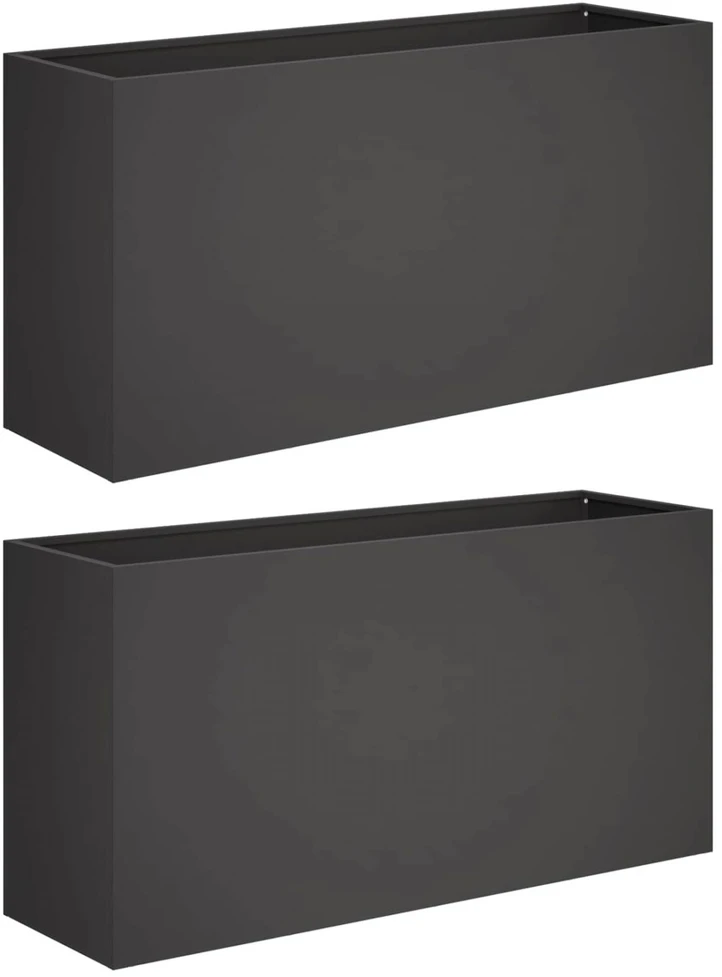Sodo vazonas 2 vnt. Juoda 100 x 30 x 40 cm