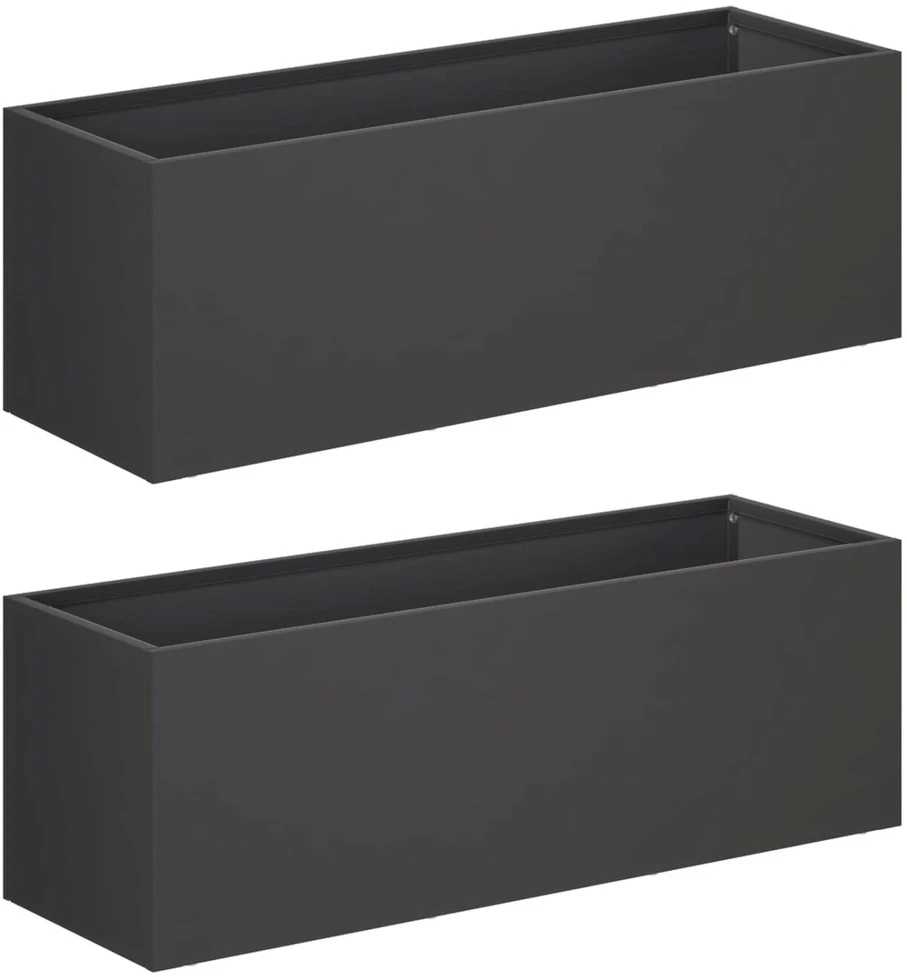 Sodo vazonas 2 vnt. Juoda 40 x 20 x 20 cm