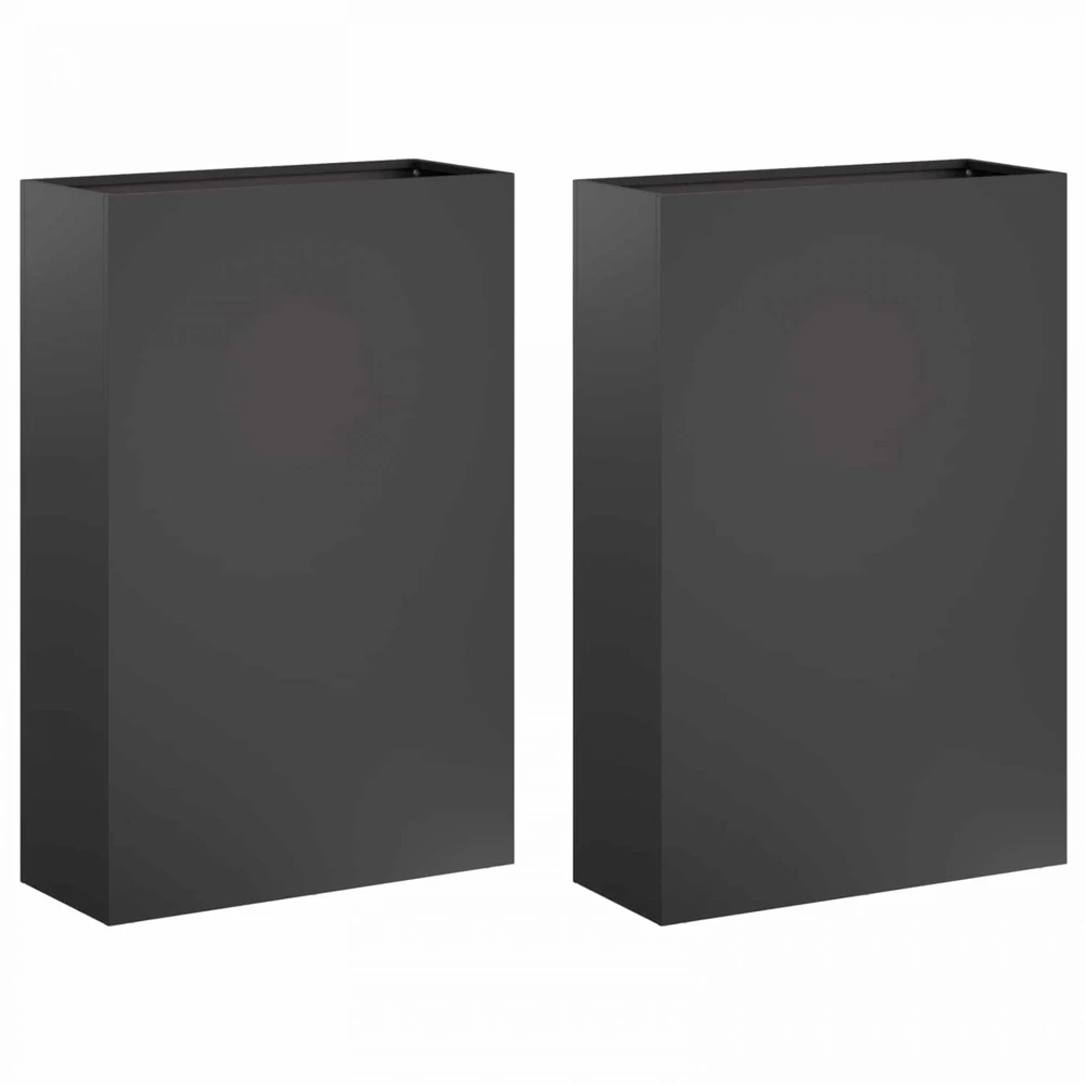 Sodo vazonas 2 vnt. Juoda 40 x 20 x 75 cm