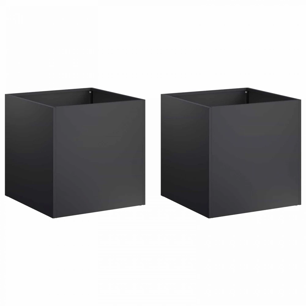 Sodo vazonas 2 vnt. Juoda 45 x 45 x 45 cm