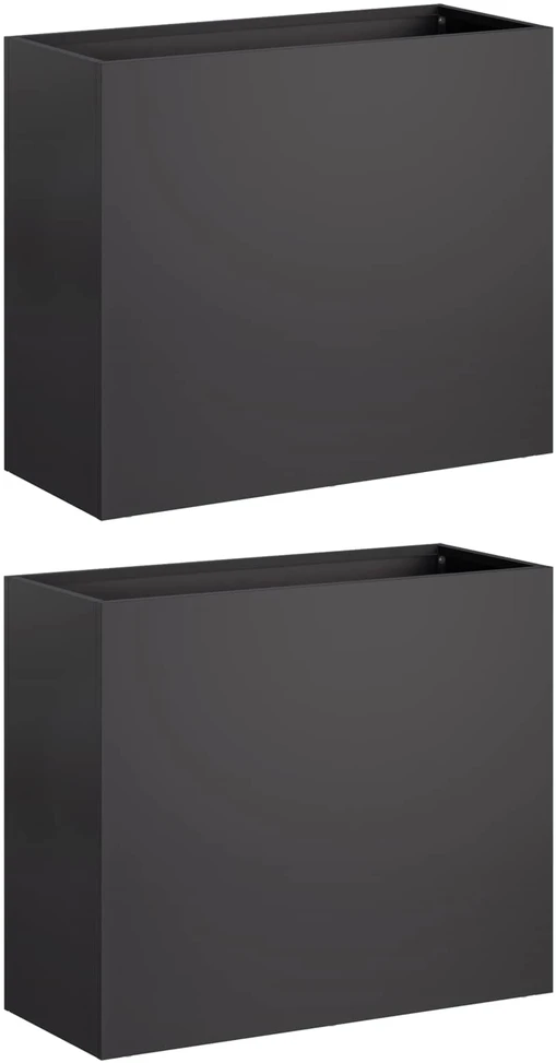 Sodo vazonas 2 vnt Juoda 50 x 20 x 40 cm