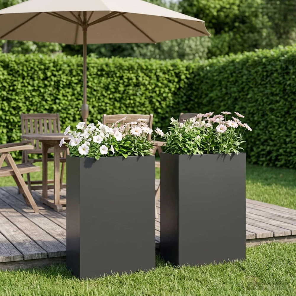 Sodo vazonas 2 vnt. Juoda 50 x 20 x 75 cm