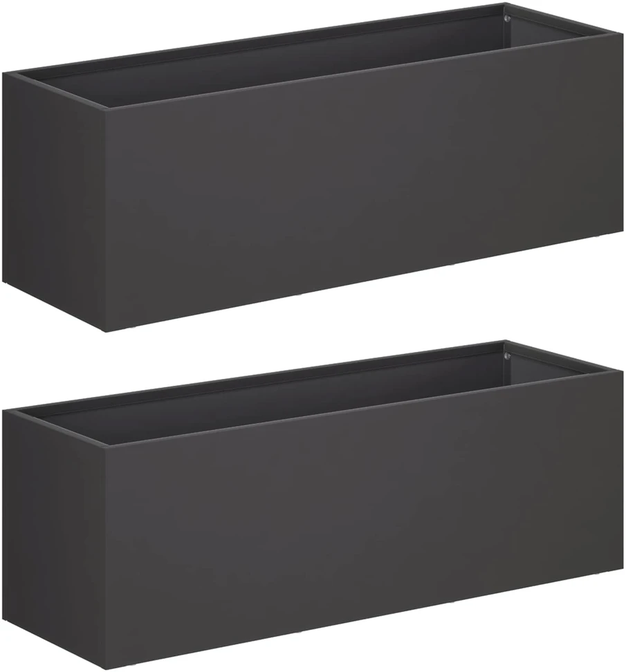 Sodo vazonas 2 vnt. Juoda 60 x 20 x 20 cm